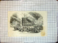 Original Old Antique Print Great Fire Montreal Dalhousie Square Hays House 1852