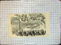 Original Old Antique Print Ceremony Laying Foundation Stone New Dock Malta 1857