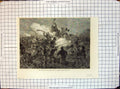 Original Old Antique Print Fight For Rifle Pits Front Battery Wagner 1863 19th