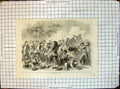 Antique Old Print Col Fitch Taking Bayonet Civil War Battery Fort St Charles