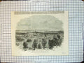 Original Old Antique Print Hamilton Canada West From Mountain Churches Houses