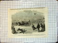 Antique Old Print Celebration Royal Wedding Day Ice Burlington Lake Ontario