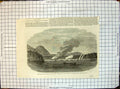 Old Print Boats Hms Sutlej Devastation Attacking Indian Village Clayoquot