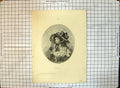 Original Old Antique Print Louisa Yong Woman Hat Ribbons