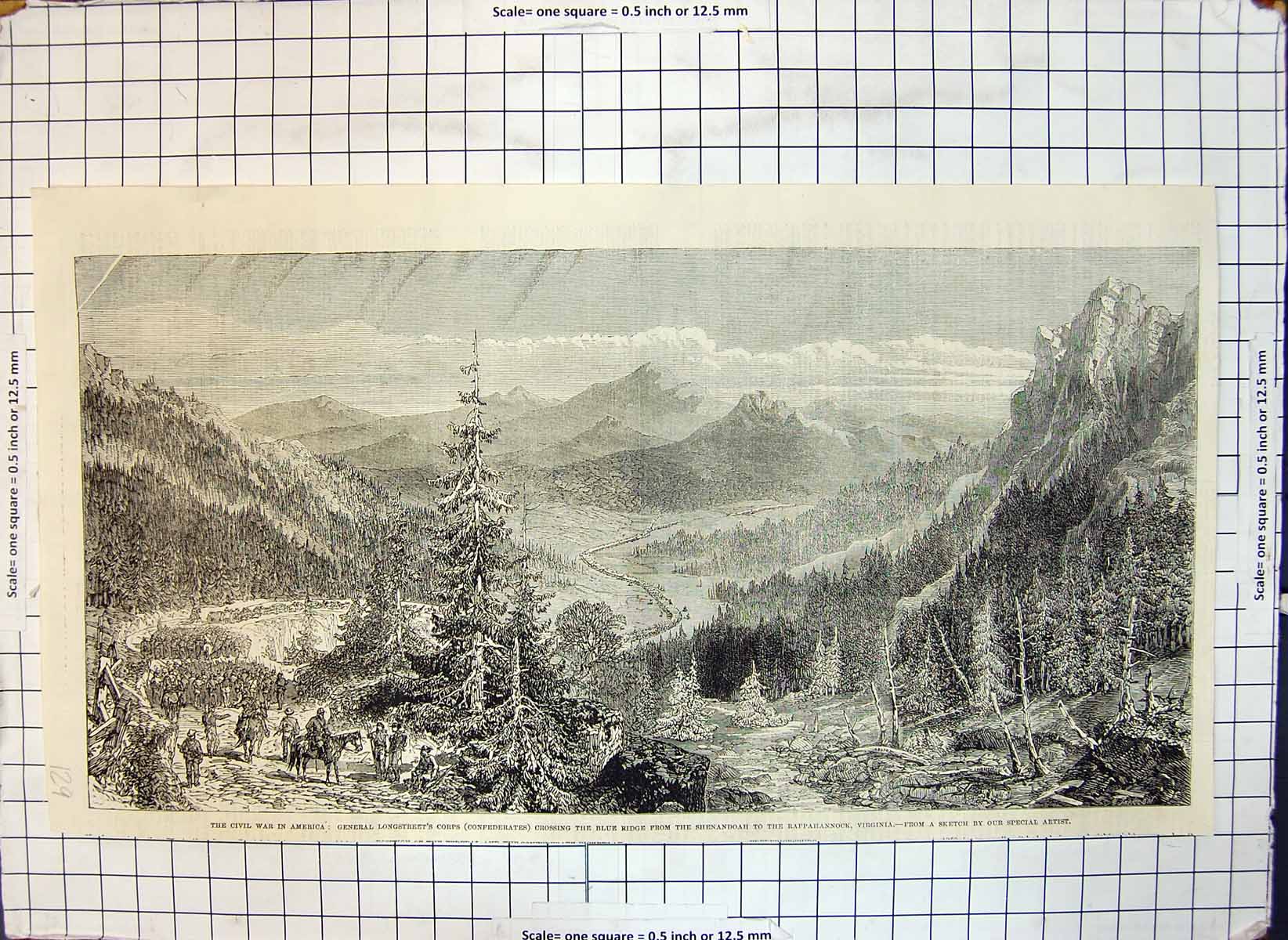 Antique Print War America Gen Longstreet Civil Wars Shenandoah Rappahannock