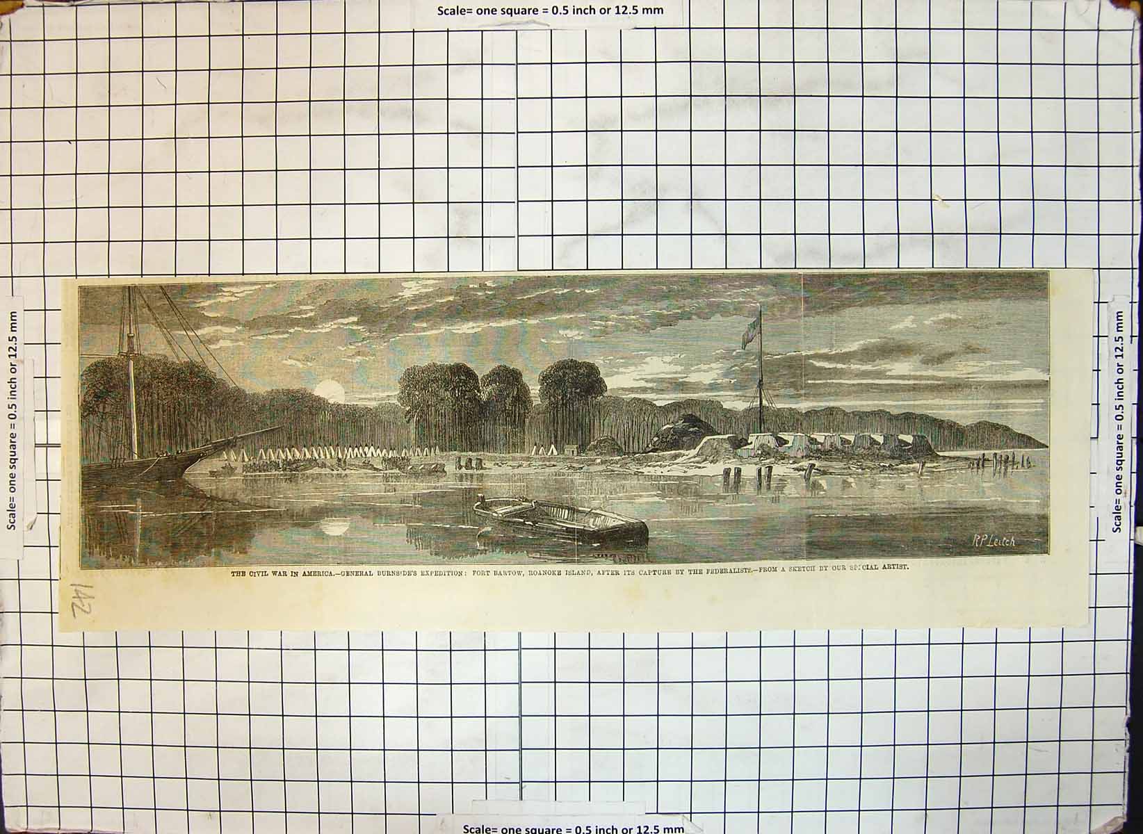 Old War America Gen Burnsides Expedition Fort Bartow Capture Federali