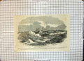 Original Old Antique Print Breaking Up Ice St Lawrence Montreal Ship Sea 1859