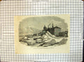 Antique Print Breaking Up Ice St Lawrence River Montreal Houses Church 1859