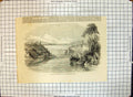 Original Old Antique Print Railway Suspension Bridge Over Niagara River