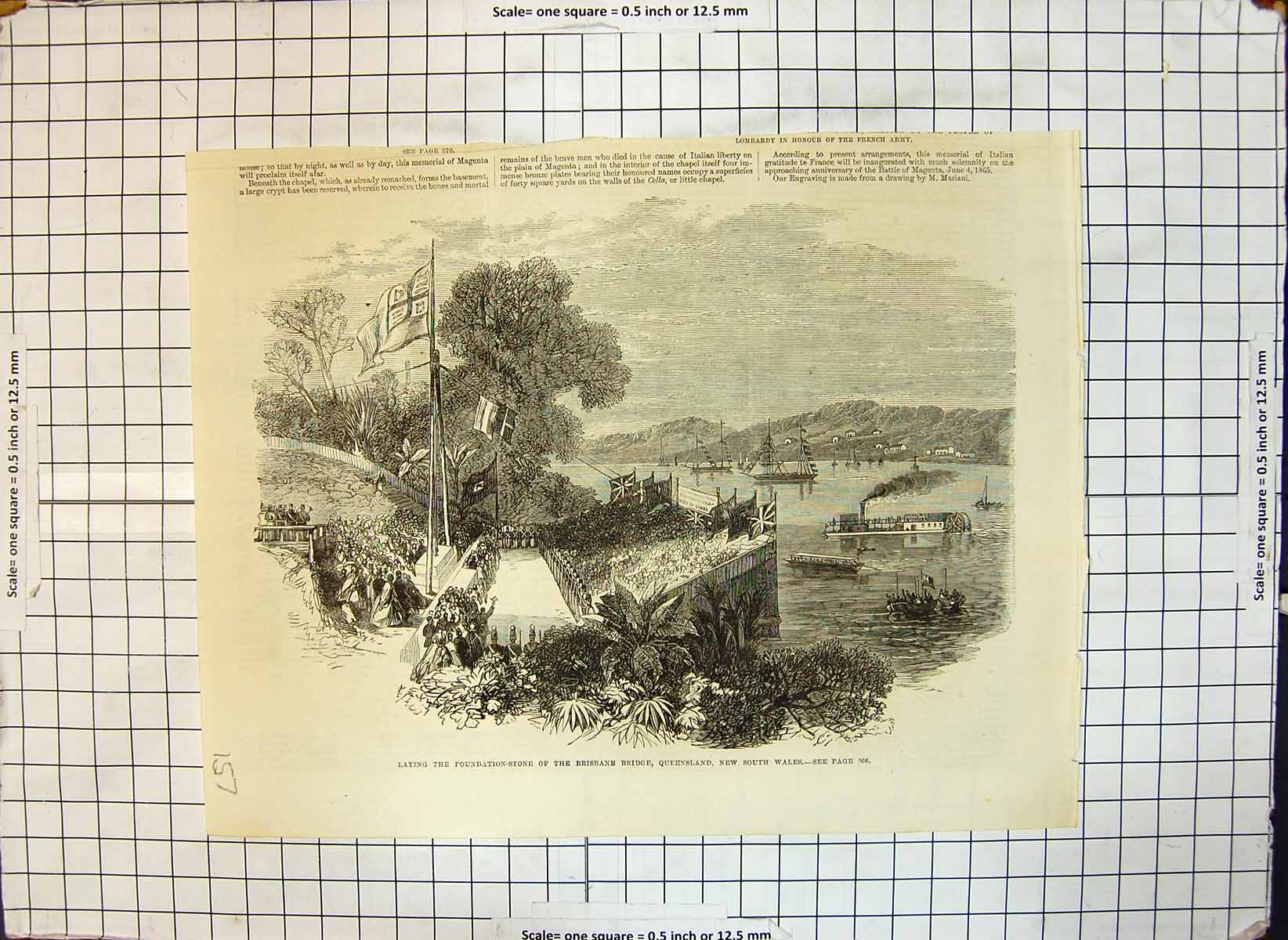 Old Laying Foundation Stone Brisbane Bridge Queensland New South Wale