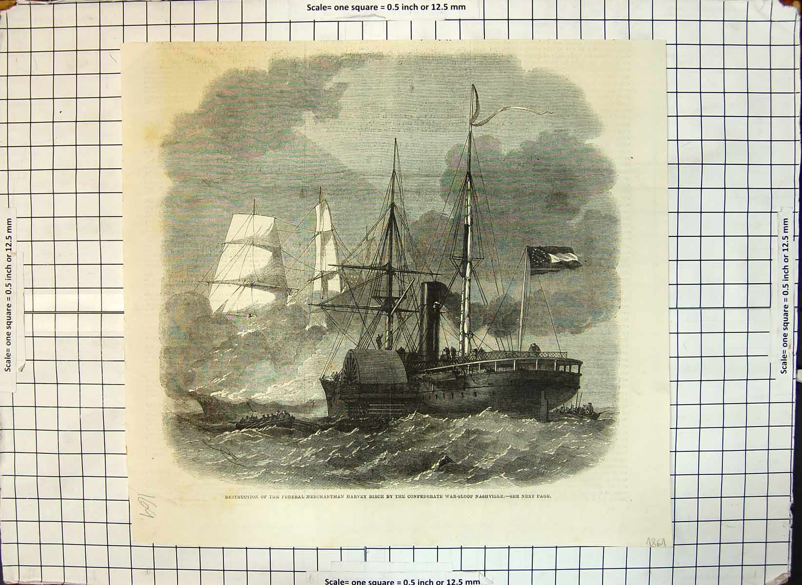 Old Destruction Federal Merchantman Harvey Birch War Loop Nashville18 19th