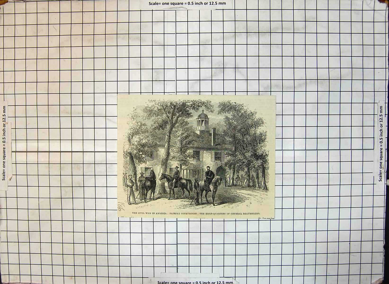 Old Civil War America Fairfax Courthouse Head Quarters Gen Beauregard Victorian