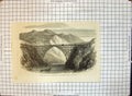 Antique Old Print Timber Bridge River Wai Au Ua Province Nelson New Zealand