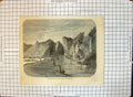 Original Old Antique Print Journey Ships Between Two Columns Yang Tze Kiang