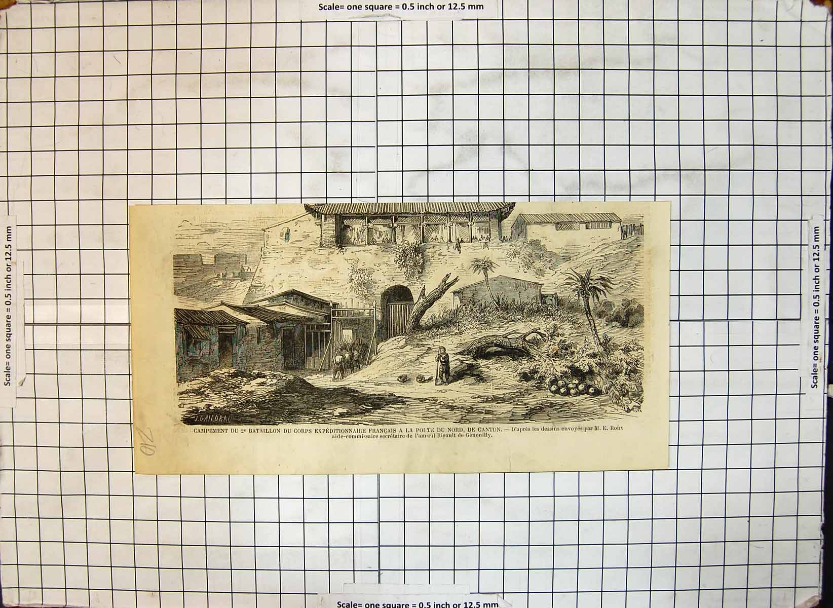 Antique Old Print Camp 2Nd Battalion French Expeditionary Corps North Canton