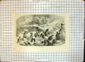 Original Old Antique Print Chinese Women Children Washing Linen River