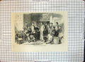 Antique Old Print Entertainment Village Lin Cong China Playing Mandalin 1859