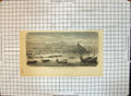 Original Old Antique Print Yen Tai Fort Crowded Boats Ships M M Roux B Jaures