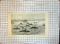 Original Old Antique Print War Between China Japan Blockade Japanese Ships 1895
