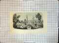 Antique Print East Port Kou Sou Interior Walls Town Sou Tohuo Bridge River