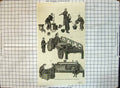 Original Old Antique Print Opium Smoking China Drawings Native Artist