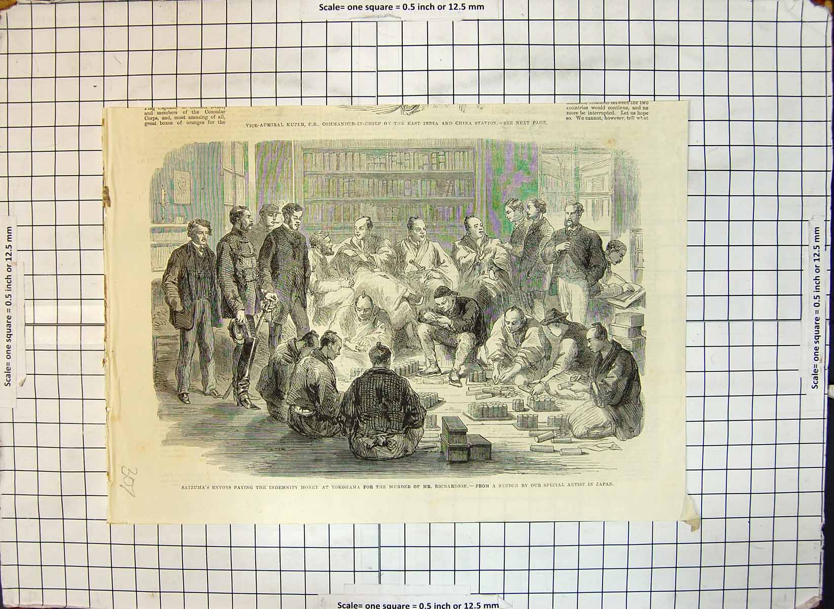Antique Print Satzumas Envoys Indemnity Money Yokohama Murder Mr Richardson