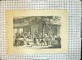 Original Old Antique Print Japan Tea Party Street People Drinking Tea Relaxing