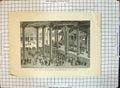 Antique Old Print Japan Interior Grand Buddhist Temple Taikun Yedo Therond
