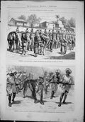 Antique Old Print Baroda India Elephants Honour Prince Baroda Tiger Chains