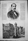 Old Print Ilmo Jose Maria Sesse Prieto Bombay Cuevas Ellora Templo Brahma
