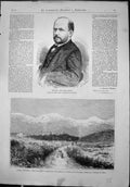 Antique Print Chile Don Anibal Pinto India View Jummoo Perspectiva Himalaya