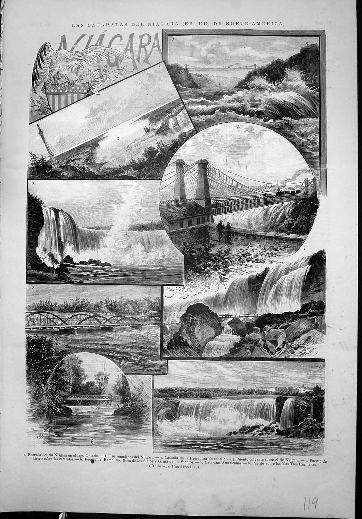 Old Cataracts Niagara Falls North America Lake Ontario Tres Hermanas