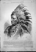 Old Antique Print India Inglesa Guerrero Jefe Tribu Dibujo P Kramer Chief