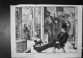 Original Old Antique Print War Against Whisky Women Outside Bar Men Drinking