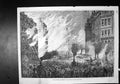 Old Antique Print Great Fire Boston Crowds Streets Calle Devonshire 1862 19th