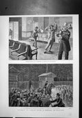Antique Print Attempt Assassin Juillet Contre President United States 1881 19th