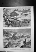 Old Antique Print Catastrophe Johnstown United States Rupture Reservoir 19th