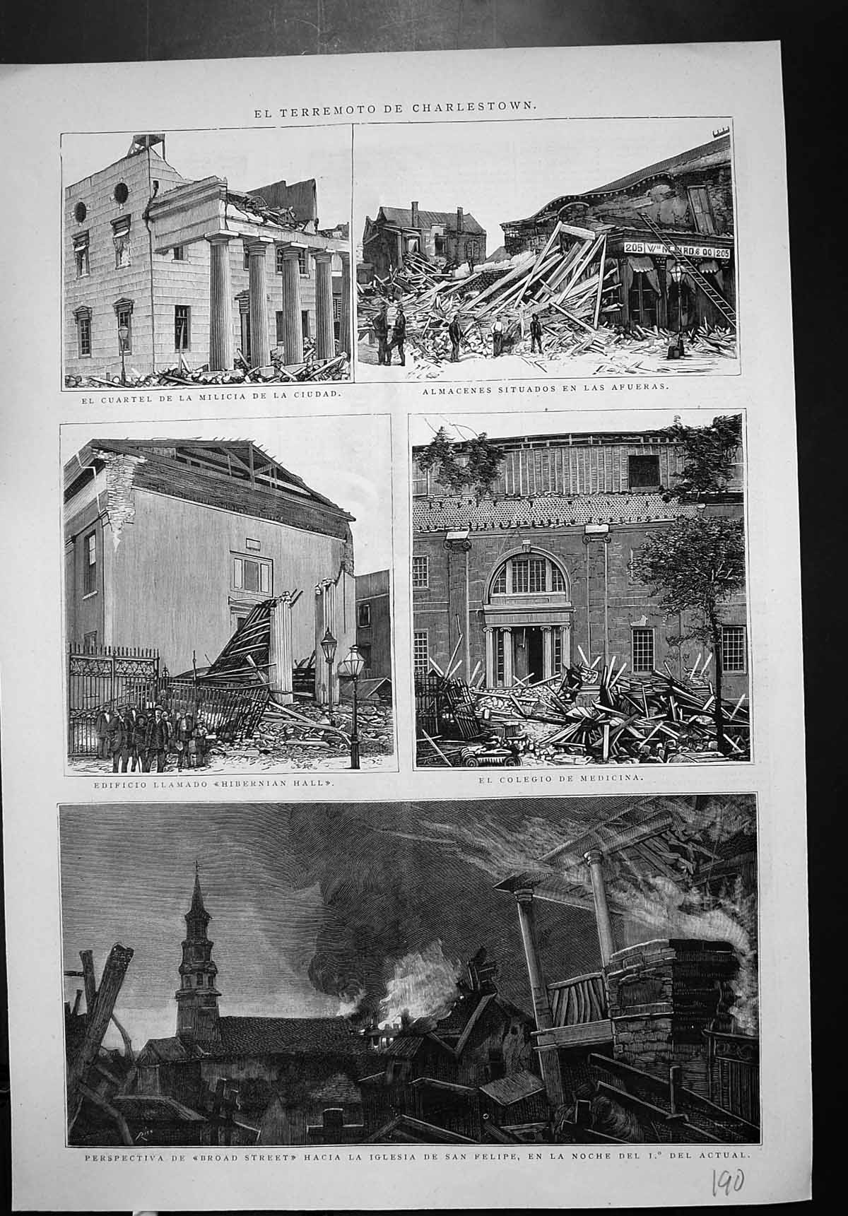 Old Destruction Charlestown Hibernian Hall College Medecine Broad St 20th