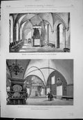 Original Old Antique Print Moscow Palace Kremlin Czars Bedroom Reception Hall