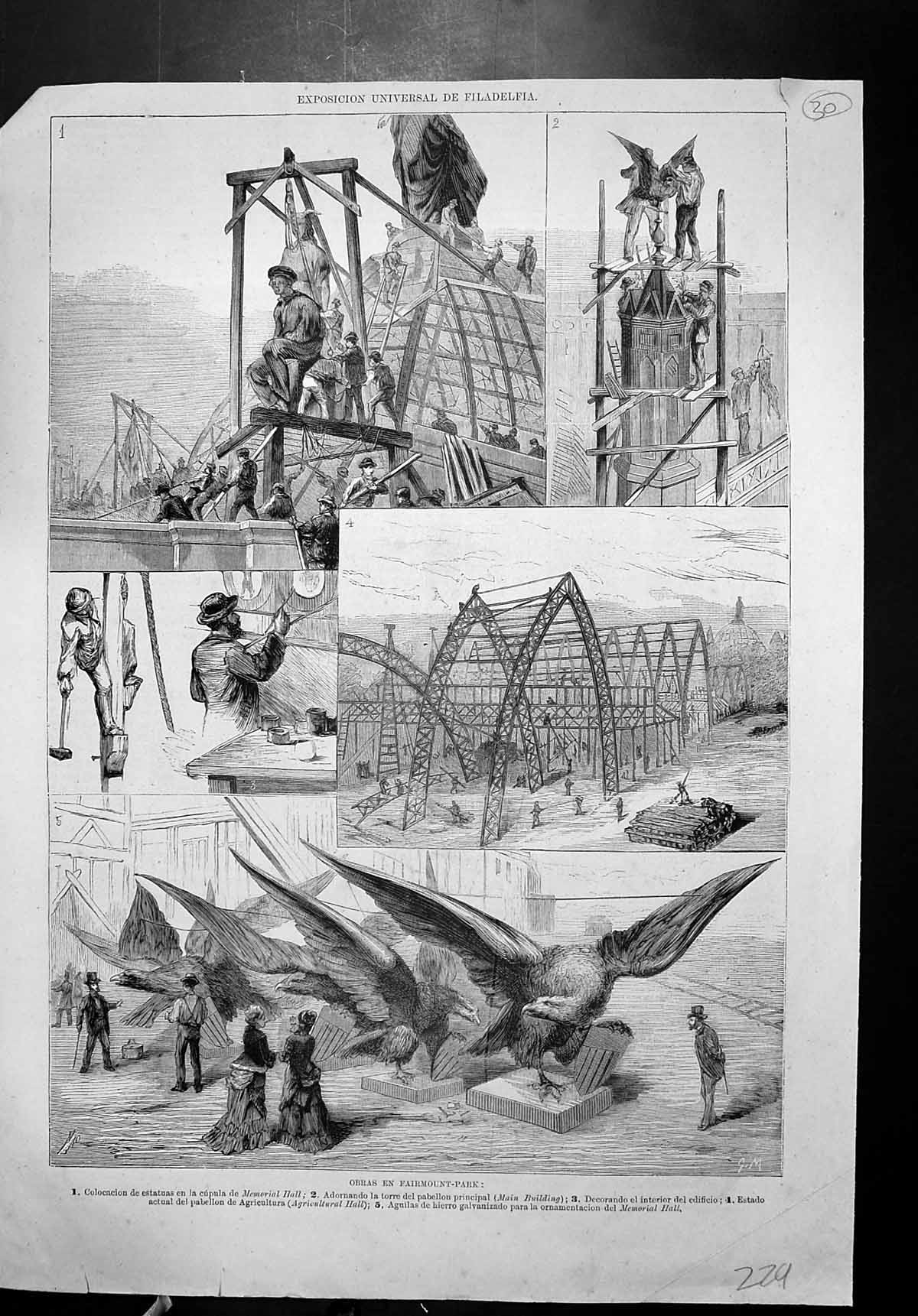 Old Universal Exhibition Filadelfia Obras Fairmount Park Memorial Hal