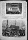 Old Print General Elections London Night March Hustings Trafalgar Square