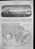 Old Antique Print Forts Constantine Sebastopol Boats Bay Map Sebastopol