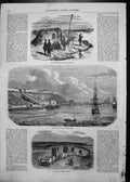 Antique Old Print Hungarian Camp Danube Odessa Commercial Quay Oxen Transport