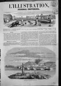Original Old Antique Print Bombardment Port Odessa 26 April 1854