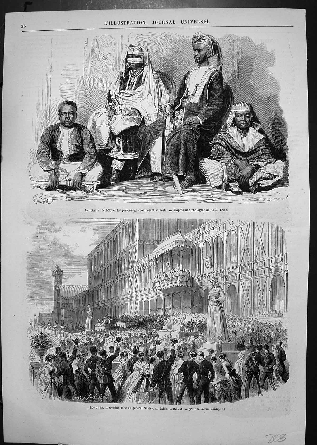 Old Print Queen Mohely Suite Ovation General Napier Crystal Palace London