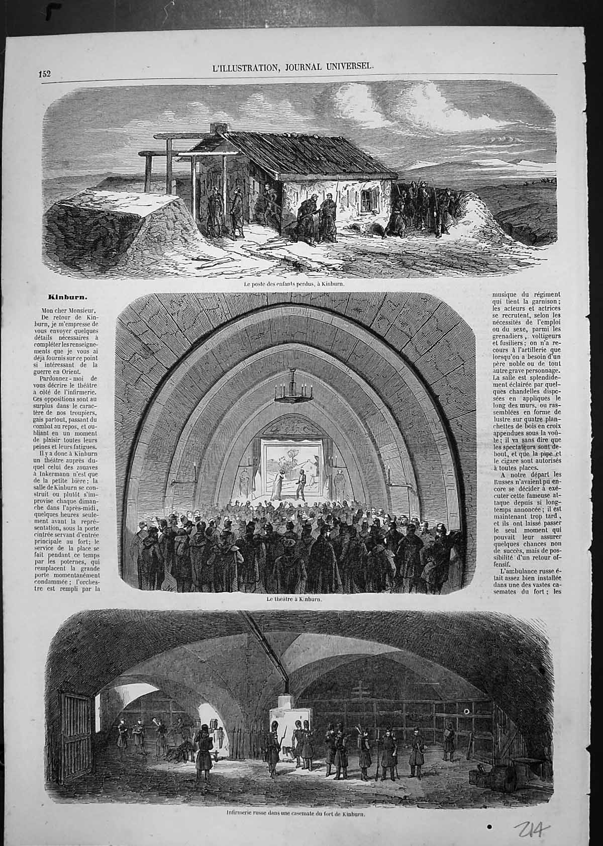 Antique Print Theatre Kinburn Russian Hospital House Lost Children Kinburn