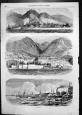 Old Antique Print Redoubt Kaleh Soukoum-Kaleh Expedition Black Sea Batoum