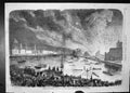 Original Old Antique Print Fire London Night 22Nd 23Rd June Near London Bridge