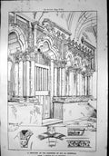 Old Portion Cloisters Aix La Chapelle Sketch T H Watson Columns 1869 Victorian