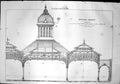 Old Print Santiago Market Section Through Side Roofs Angle Pavilions 1869 19th